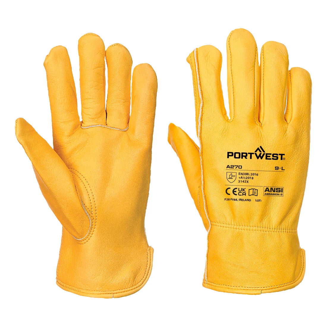 Portwest Leather Driver 100 Cow Grain Glove A270
