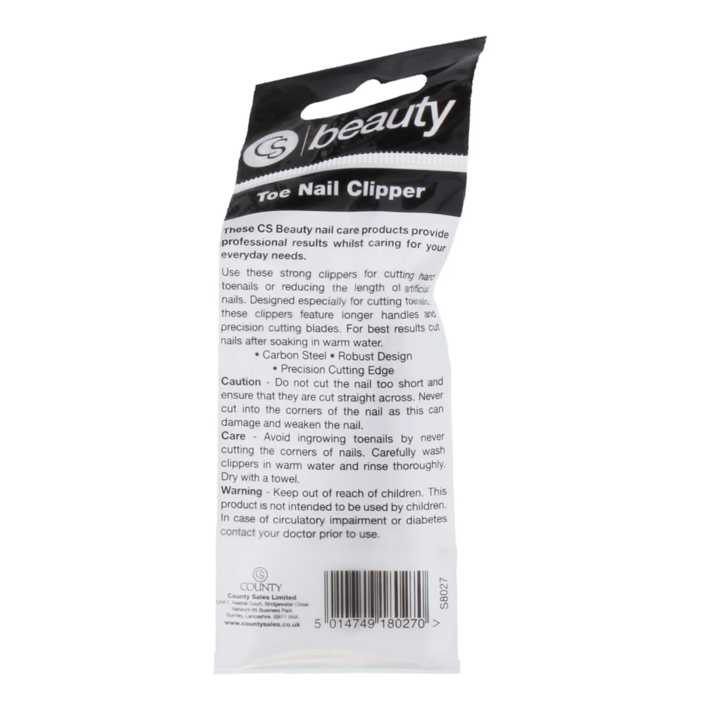 CS BEAUTY TOE NAIL CLIPPER COSCSB012