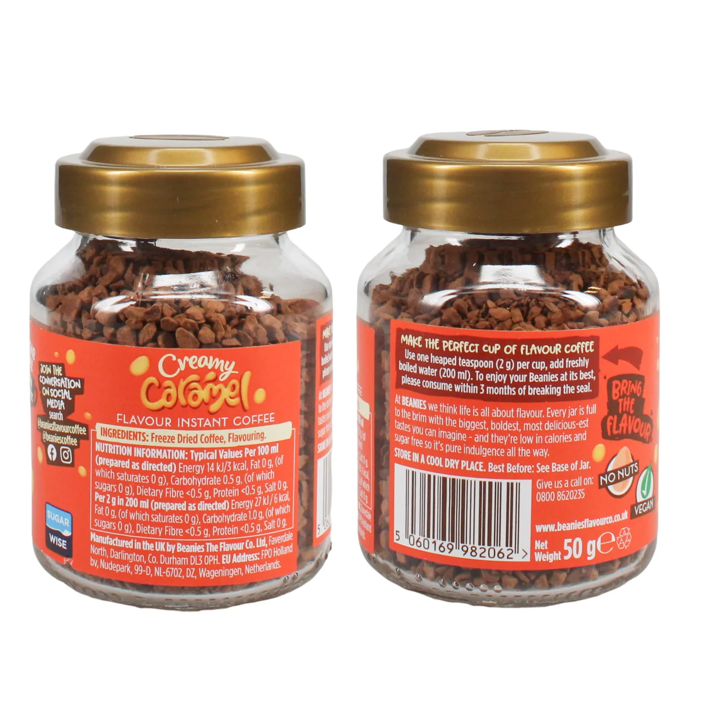 BEANIES 50G FLAVOUR COFFEE CREAMY CARAMEL FOBEA005A