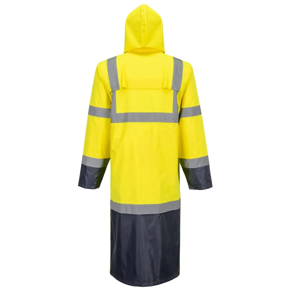 Portwest Hi-Vis Contrast Raincoat 122cm H446
