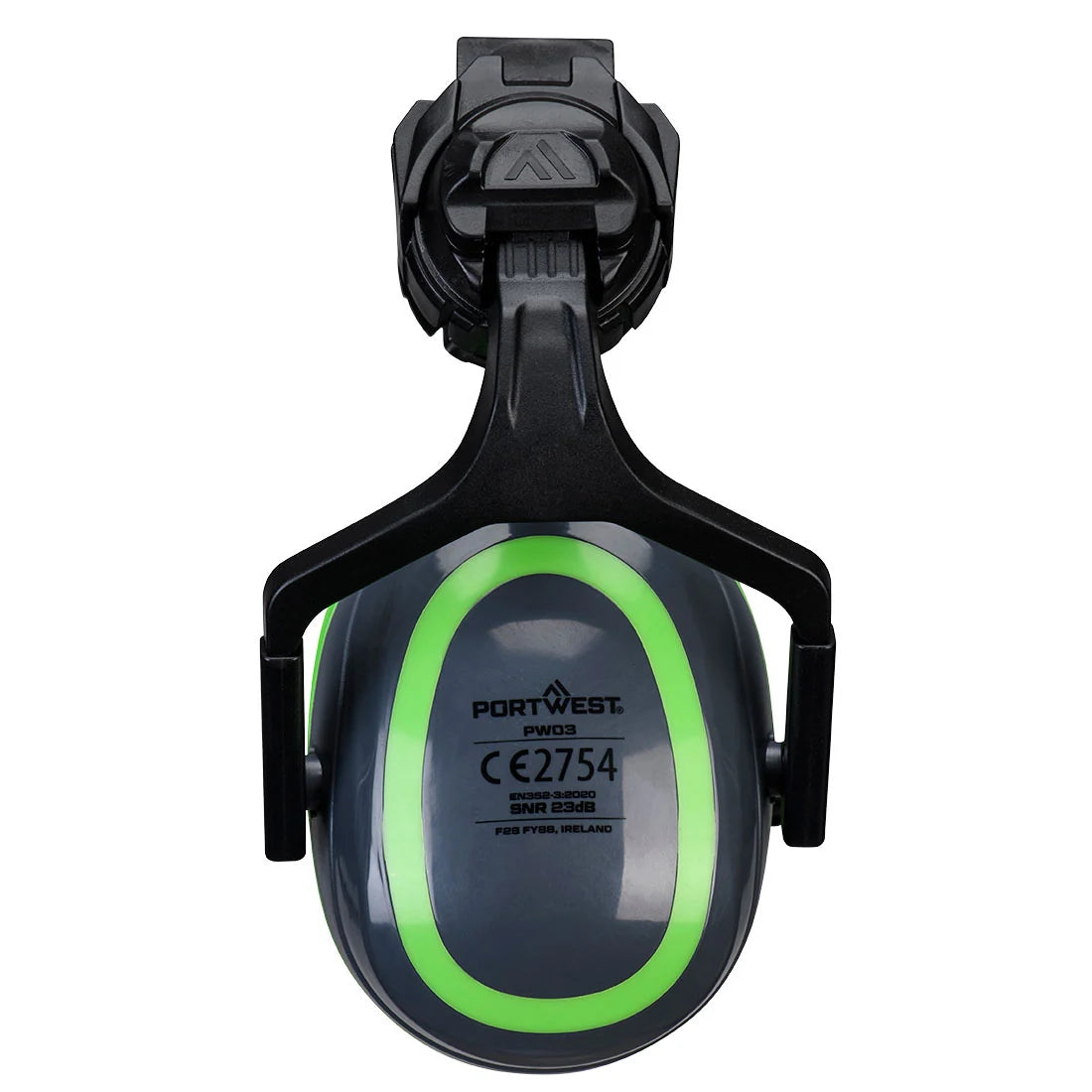 Portwest HV Extreme Ear Defenders Low Clip-On Metal Free PW03