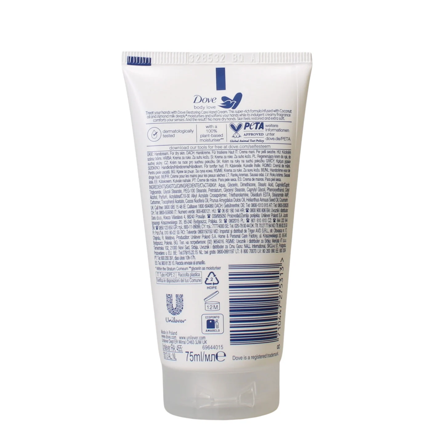 DOVE NOURISHING SECRETS 75ML HAND CREAM RESTORING RITUAL TODOV995