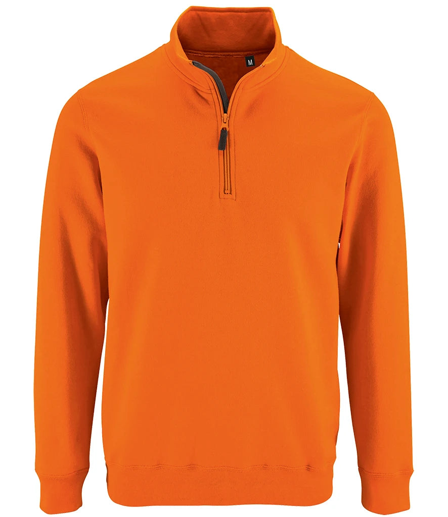 SOL'S Stan Contrast Zip Neck Sweatshirt