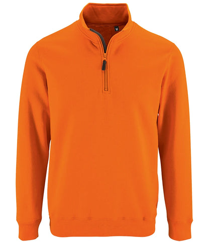 SOL'S Stan Contrast Zip Neck Sweatshirt