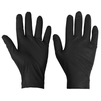 Supertouch Black Disposable Nitrile Diamond Grip 100 Gloves Box PG901B