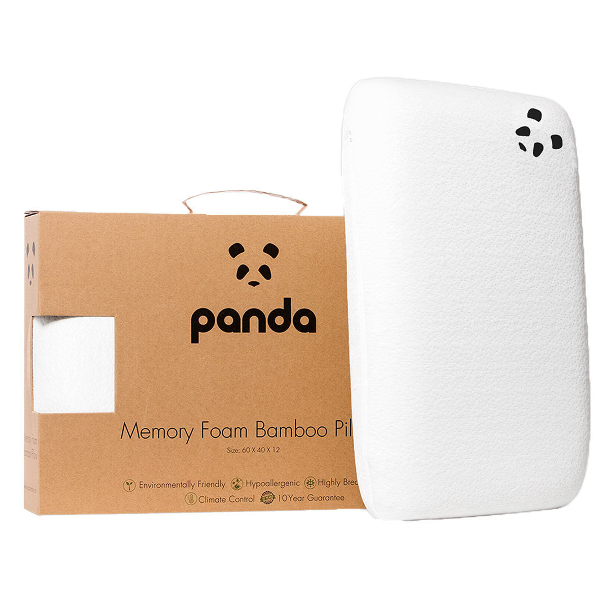 Panda Memory Foam Pillow with Bamboo Cover