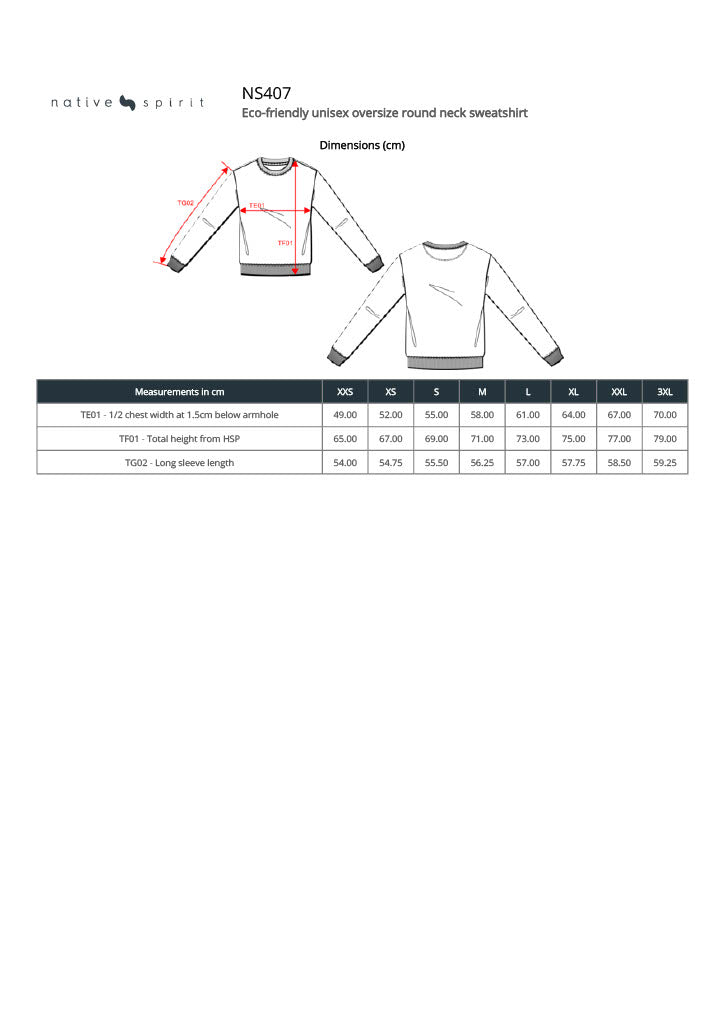 Native Spirit Unisex Oversized Sweatshirt NS407