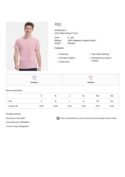 SOL'S Miles Striped T-Shirt