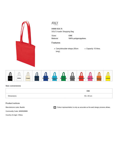 SOL'S Austin Shopping Bag