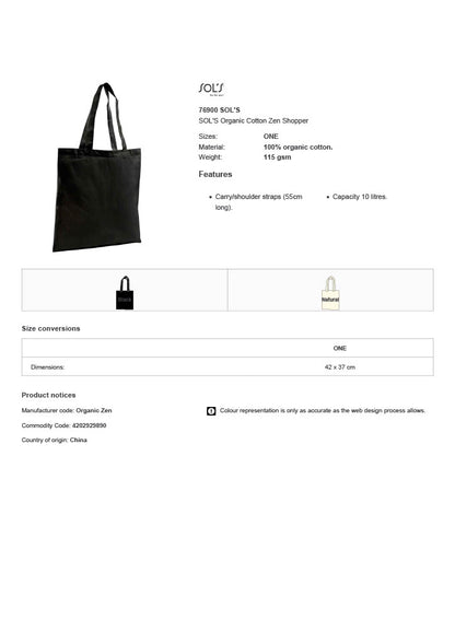 SOL'S Organic Cotton Zen Shopper