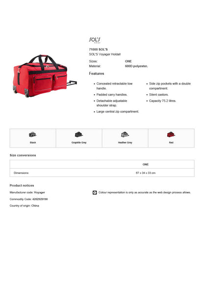 SOL'S Voyager Holdall