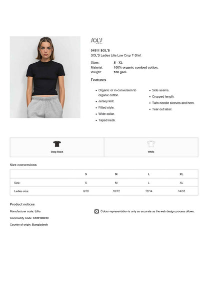 SOL'S Ladies Lilia Low Crop T-Shirt