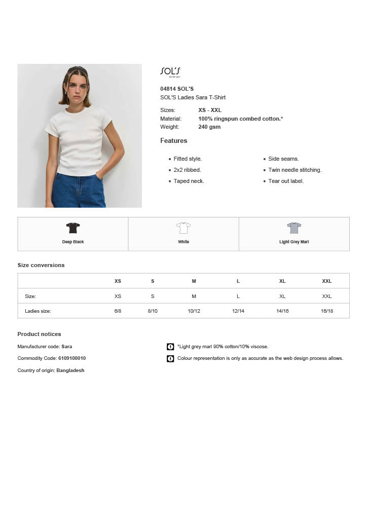 SOL'S Ladies Sara T-Shirt