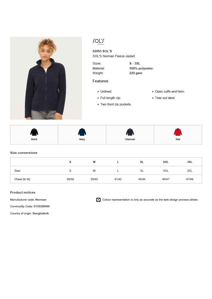 SOL'S Norman Fleece Jacket