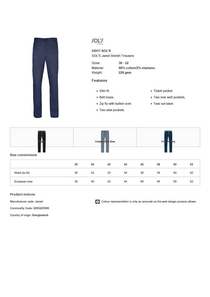 SOL'S Jared Stretch Trousers