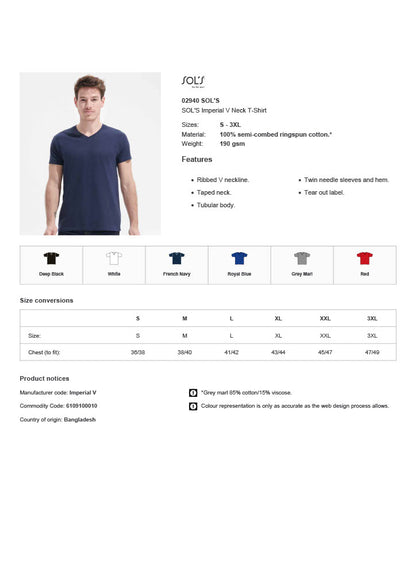 SOL'S Imperial V Neck T-Shirt