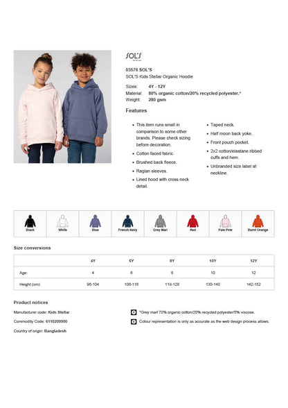 SOL'S Kids Stellar Organic Hoodie