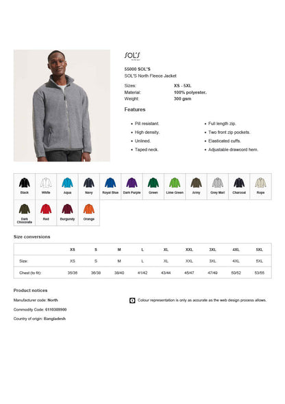 SOL'S North Fleece Jacket