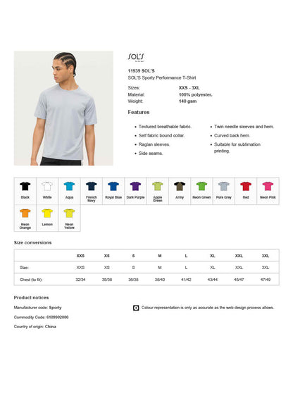 SOL'S Sporty Performance T-Shirt