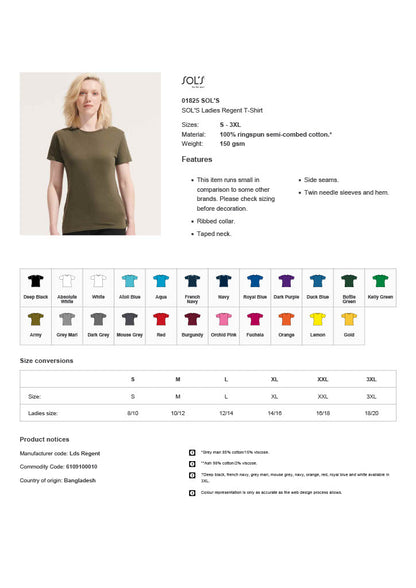 SOL'S Ladies Regent T-Shirt