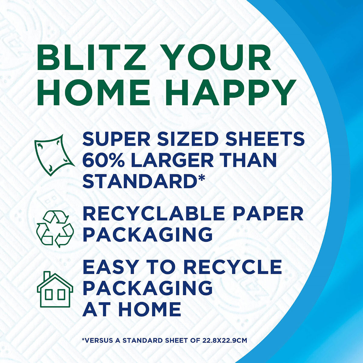 Regina Blitz Household Towel, 8 Pack (70 Sheets Per Roll)