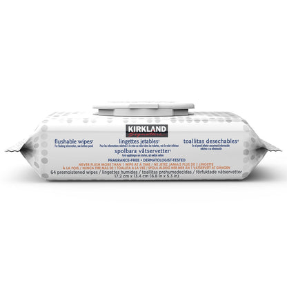 Kirkland Signature Moist Flushable Wipes, 640 Count | 1652990
