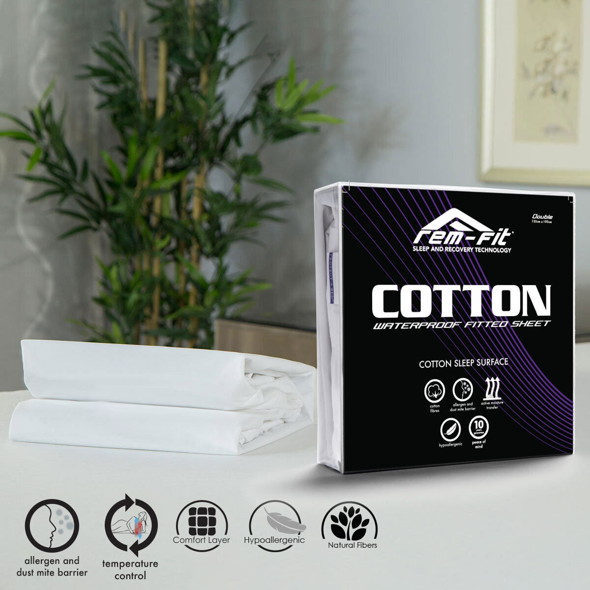 REM-Fit Cotton Mattress Protector, in 4 sizes