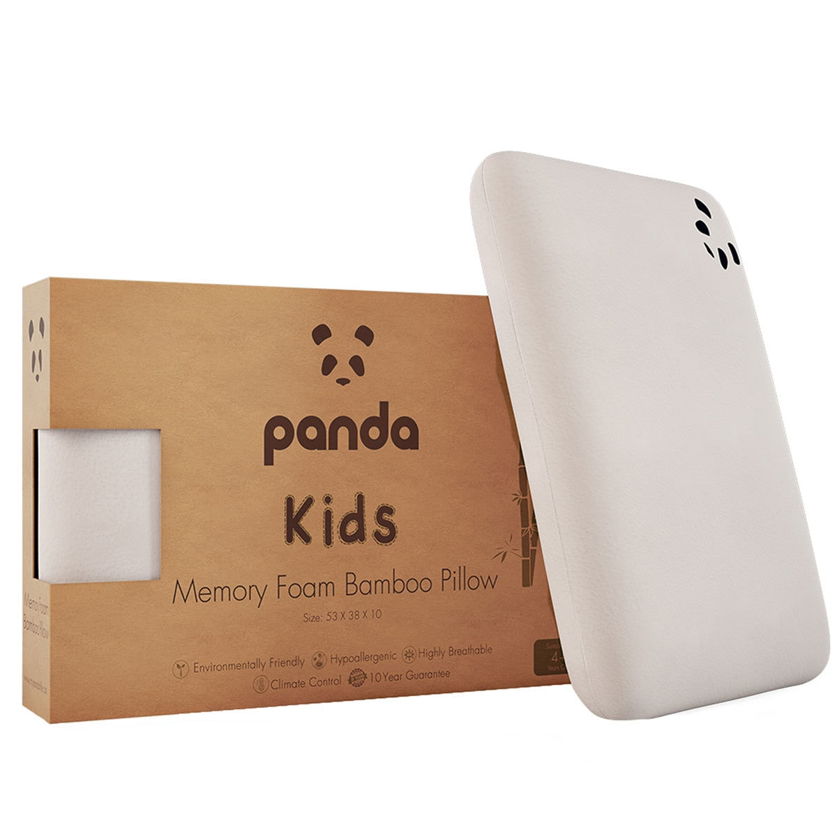 Panda Children's Memory Foam Bamboo Pillow, 4+ Years