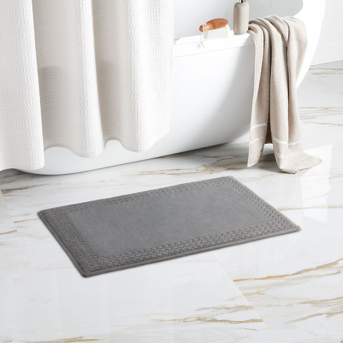 Paramount Memory Foam Plush Bath Mat in 2 Colours, 60 x 91 cm