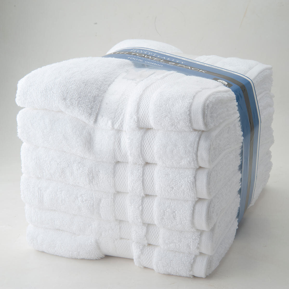 Grandeur 100% Cotton Hospitality Bath Towels, 6 Pack