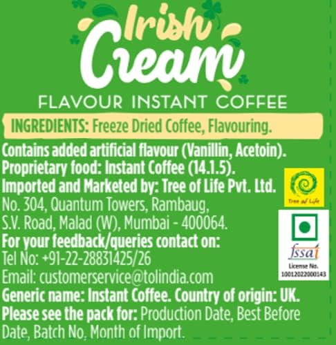 BEANIES 50G FLAVOUR COFFEE IRISH COFFEE FOBEA001A