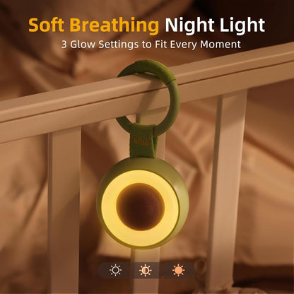 alilo White Noise Machine, Portable Sound Machine for Baby Kids Adults, 30 Soothing Sounds Therapy for Sleeping, Rechargeable Sleep Soother with Night Light & 3 Timer Newborn Gift (Pocket Soother)