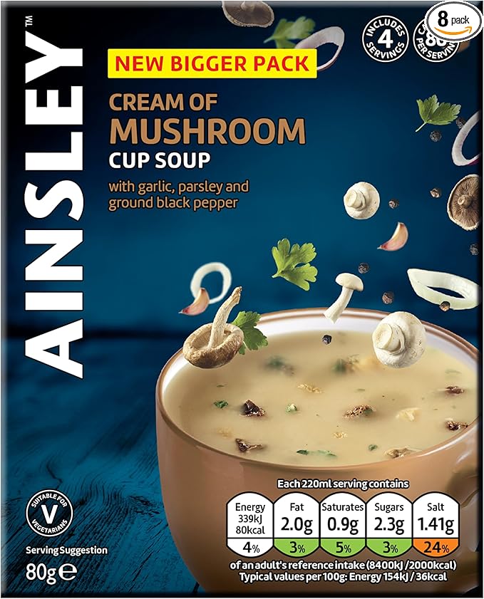 AINSLEY HARRIOTT CUP SOUP MUSHROOM 4PK FOAIN010