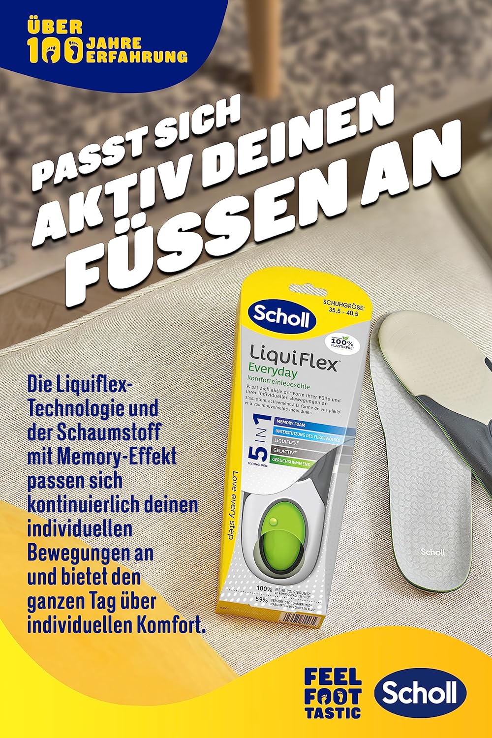 SCHOLL GEL ACTIVE INSOLES LIQUIFLEX EVERDAY SMALL ACSCH091