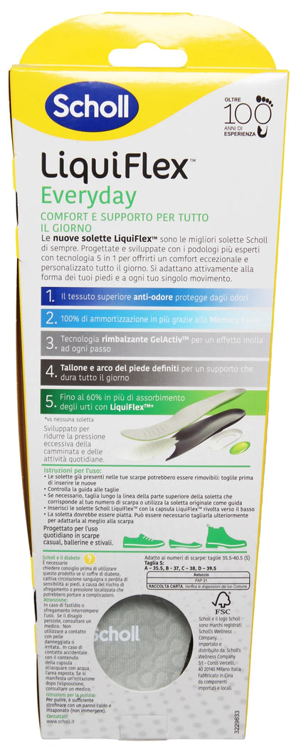 SCHOLL GEL ACTIVE INSOLES LIQUIFLEX EVERDAY SMALL ACSCH091