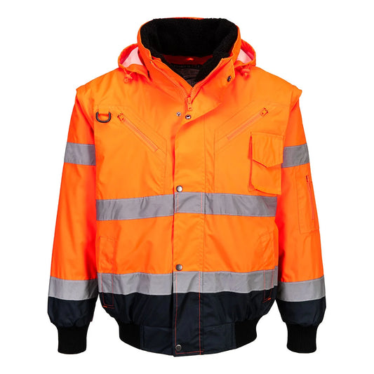 Portwest Hi-Vis 3-in-1 Contrast Bomber Jacket C465