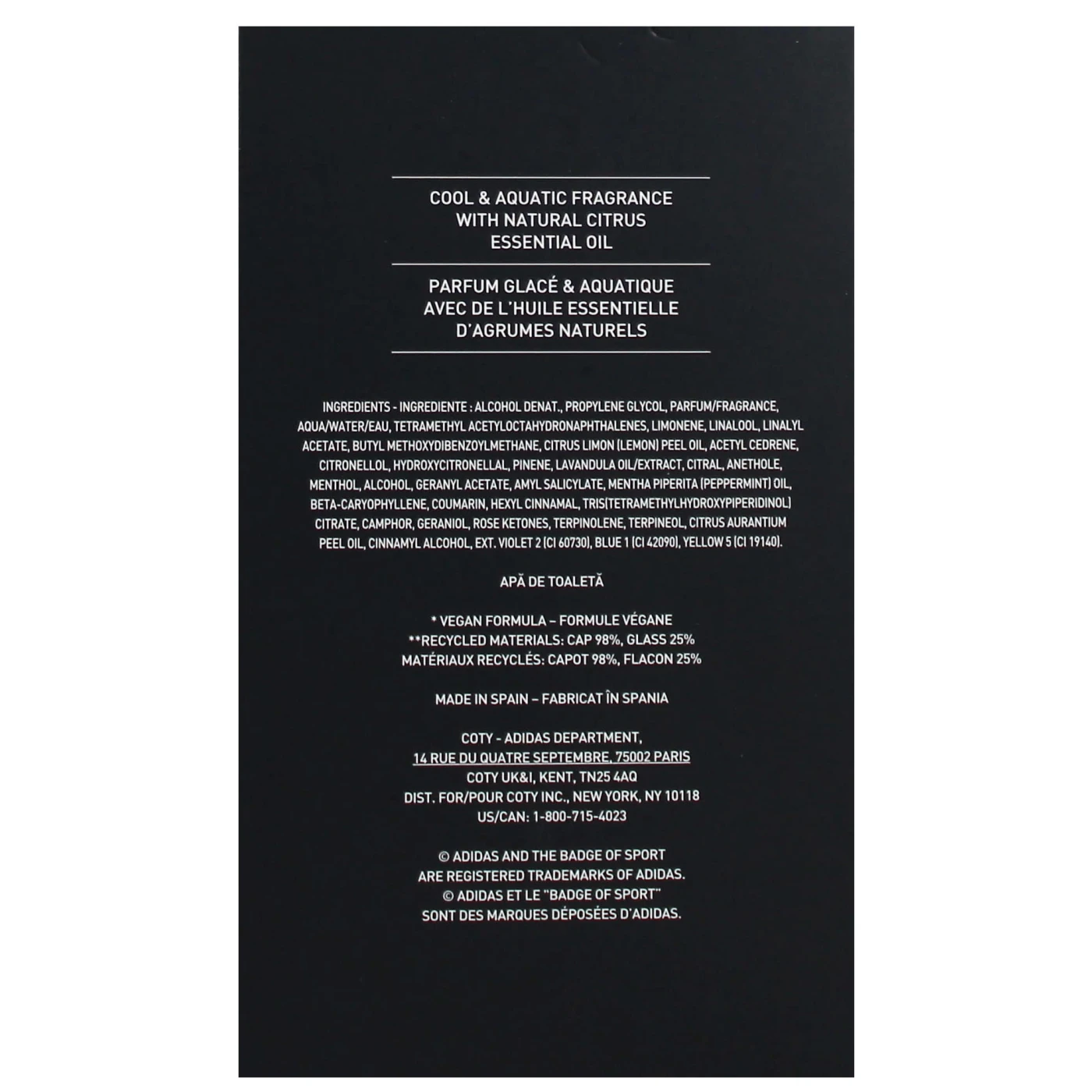 ADIDAS ICE DIVE 100ML EDT SPRAY CGADI852