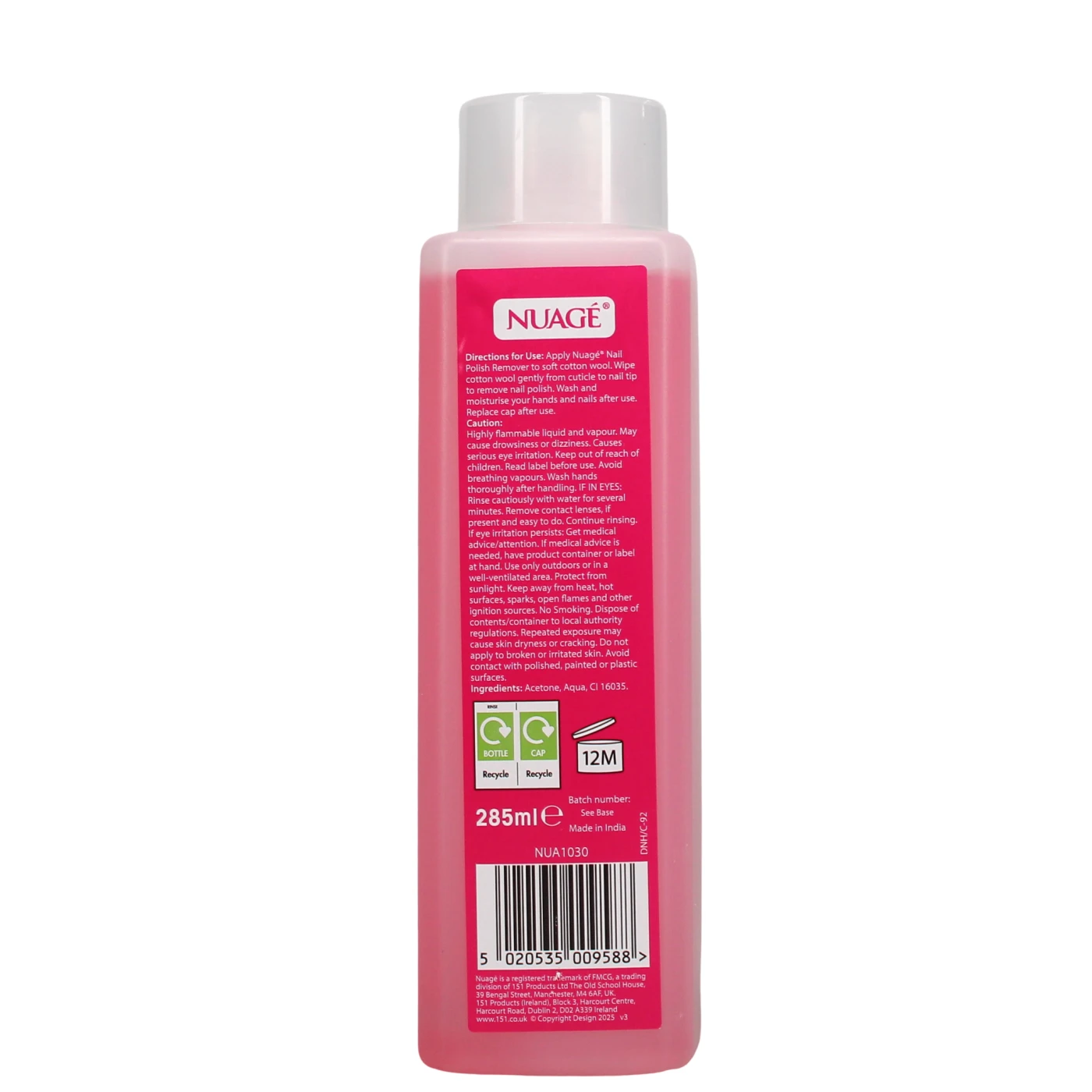 NUAGE 285ML N/POLISH REMOVER COSNUA006
