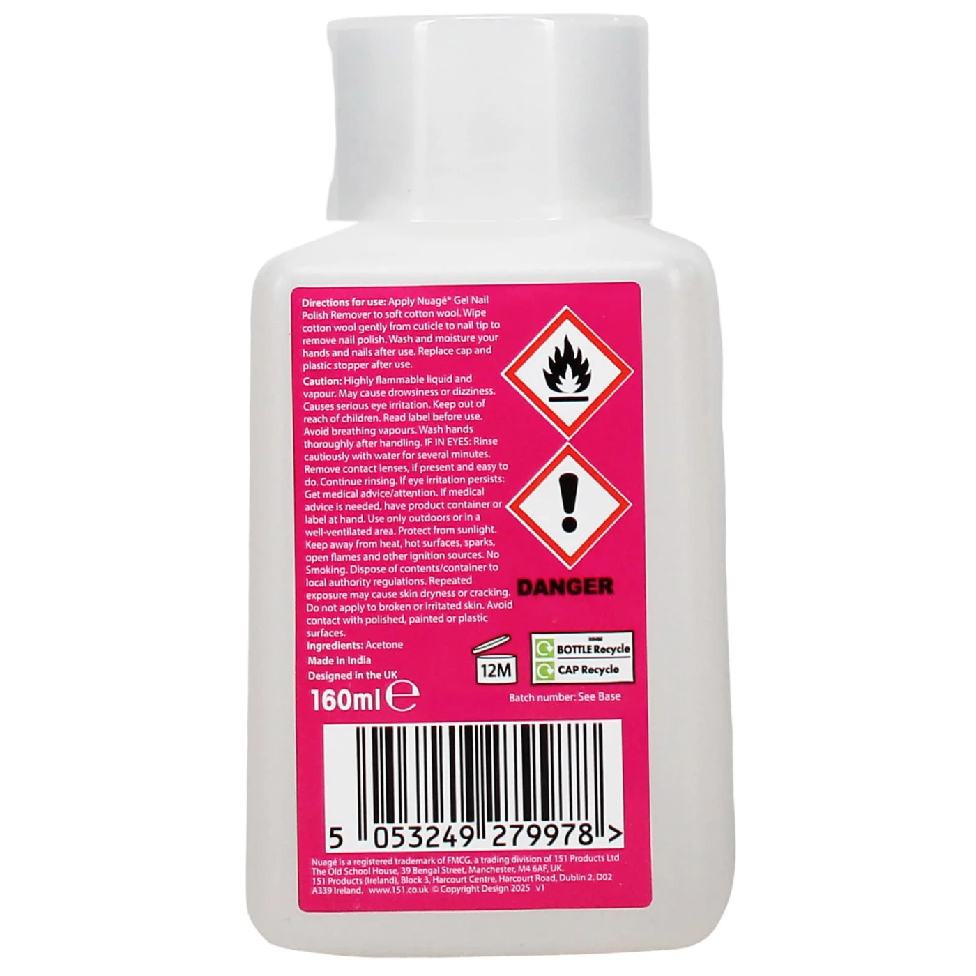 NUAGE 160ML GEL POLISH & TIP REMOVER COSNUA007