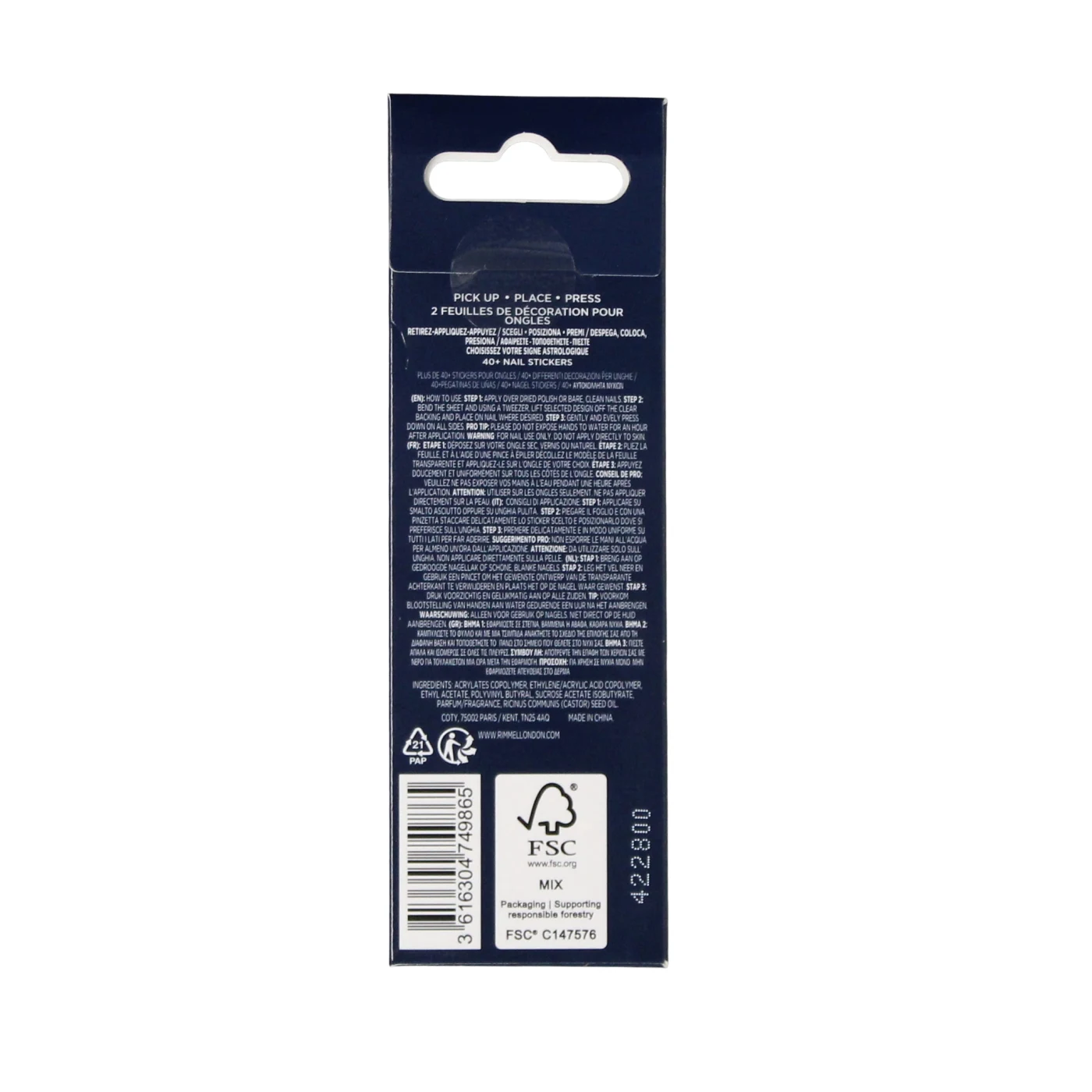 RIMMEL MAYA JAMA EDITION NAIL ART STICKERS COSRIM1365