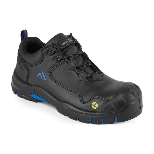 Portwest Composite Action Leather Low Shoe S3S ESD HRO SR SC FO FC19