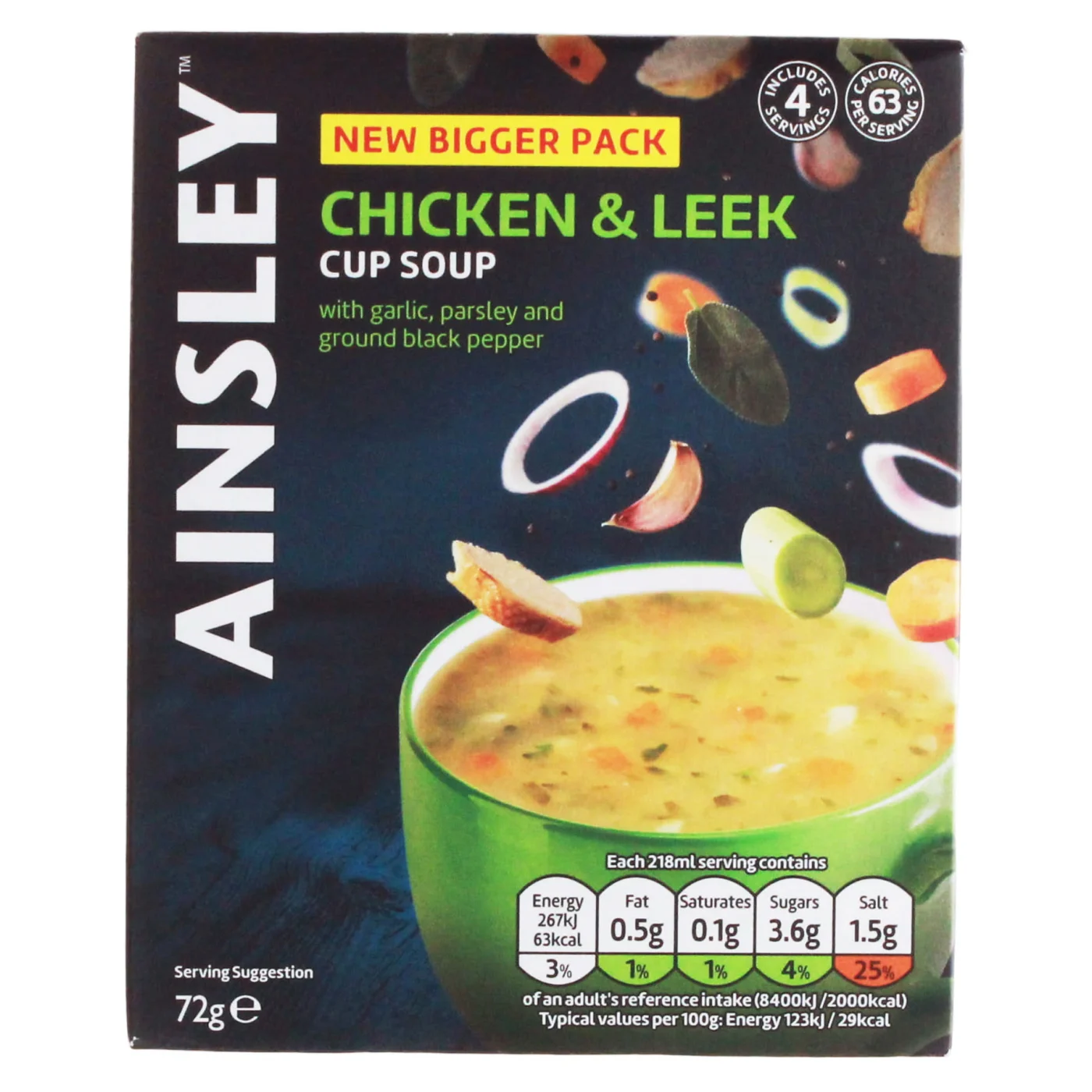 AINSLEY HARRIOTT CUP SOUP CHICKEN&LEEK 4PK FOAIN008 ( BB: Apr 30, 2027)