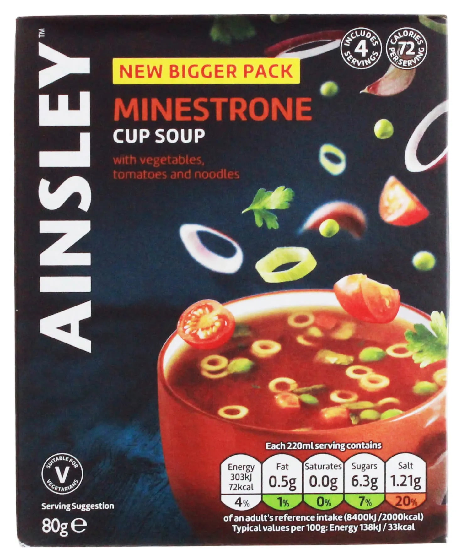AINSLEY HARRIOTT CUP SOUP MINESTRONE 4PK FOAIN009