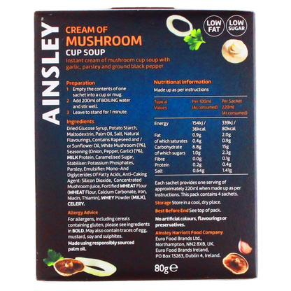 AINSLEY HARRIOTT CUP SOUP MUSHROOM 4PK FOAIN010