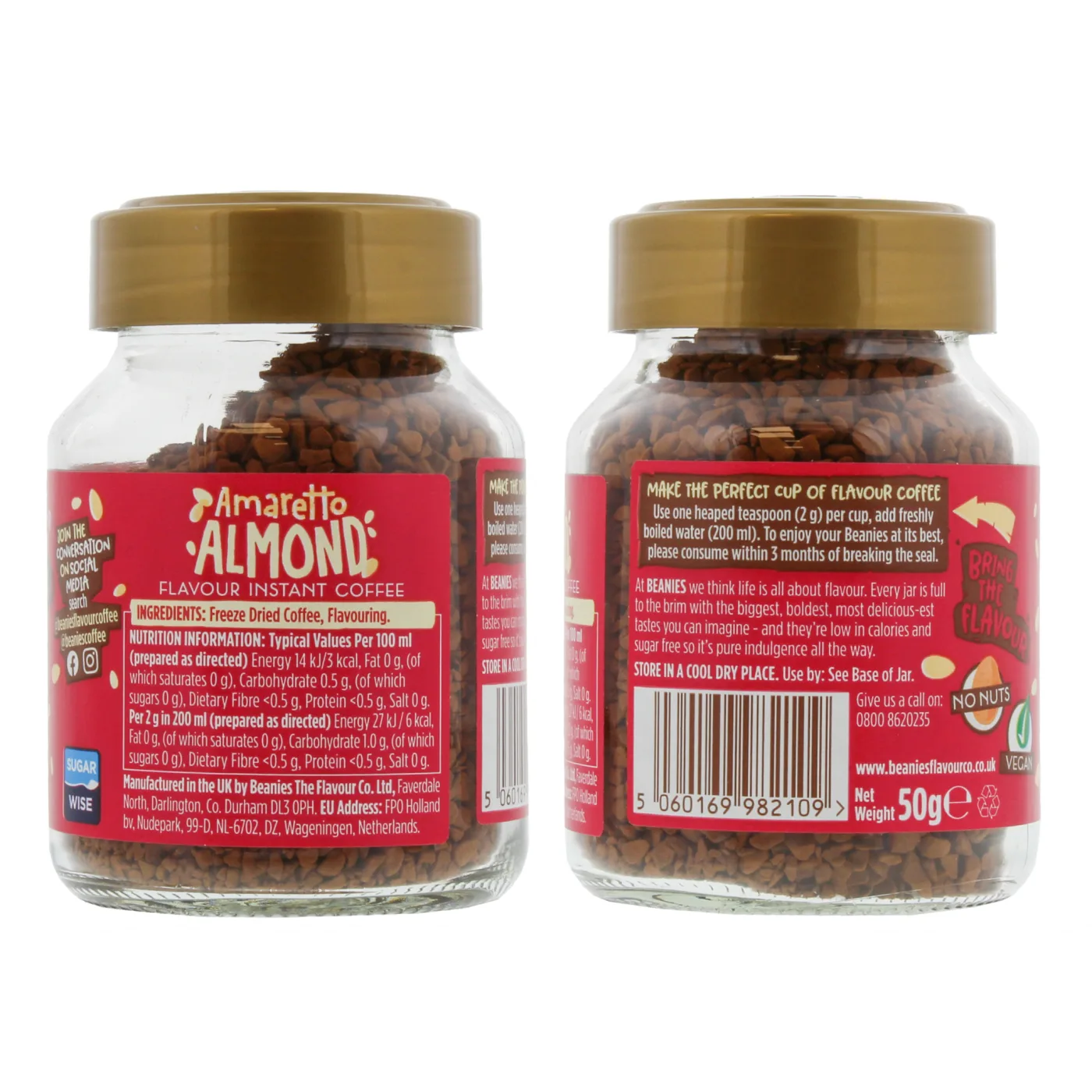 BEANIES 50G FLAVOUR COFFEE AMARETTO ALMOND FOBEA008