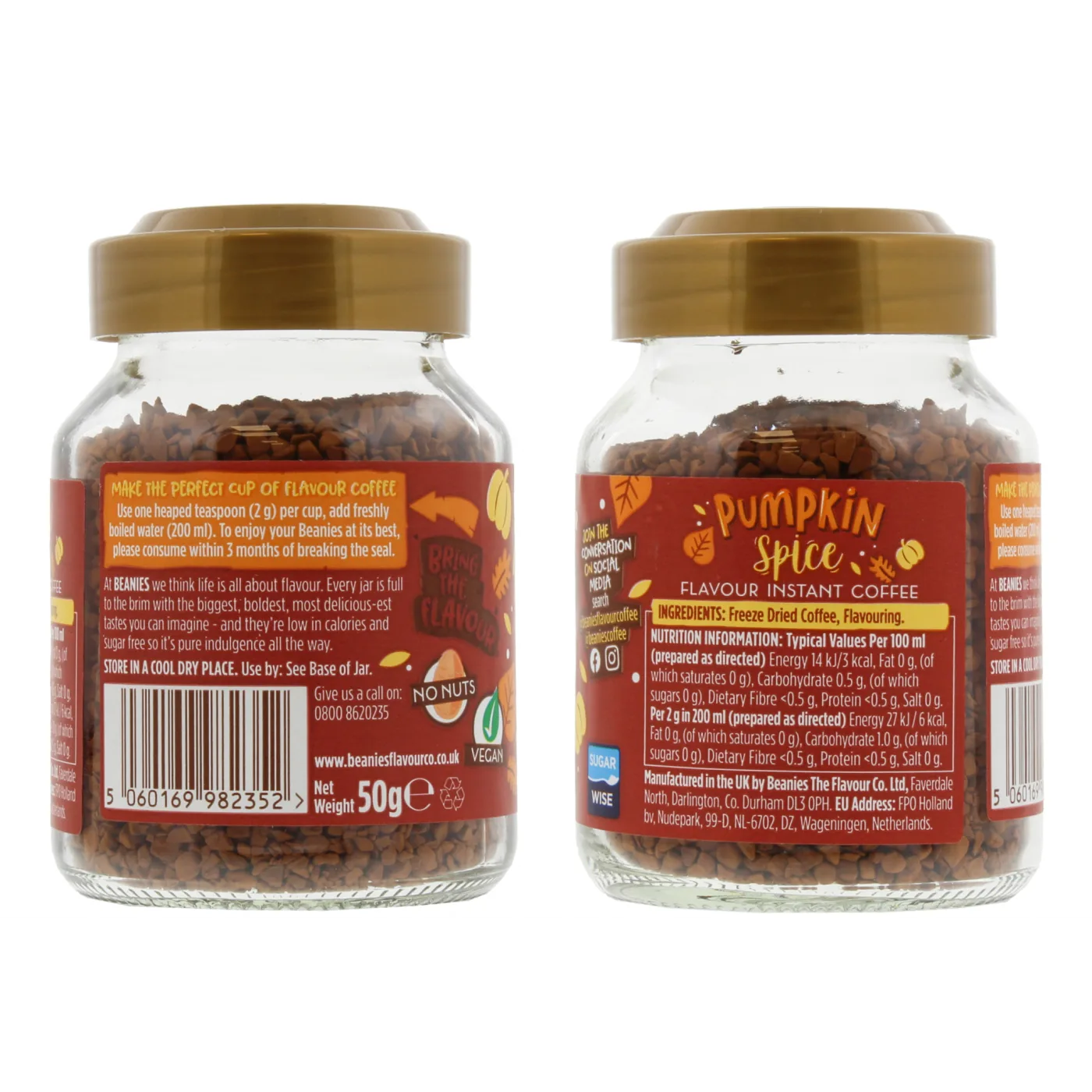 BEANIES 50G FLAVOUR COFFEE PUMPKIN SPICE FOBEA026A
