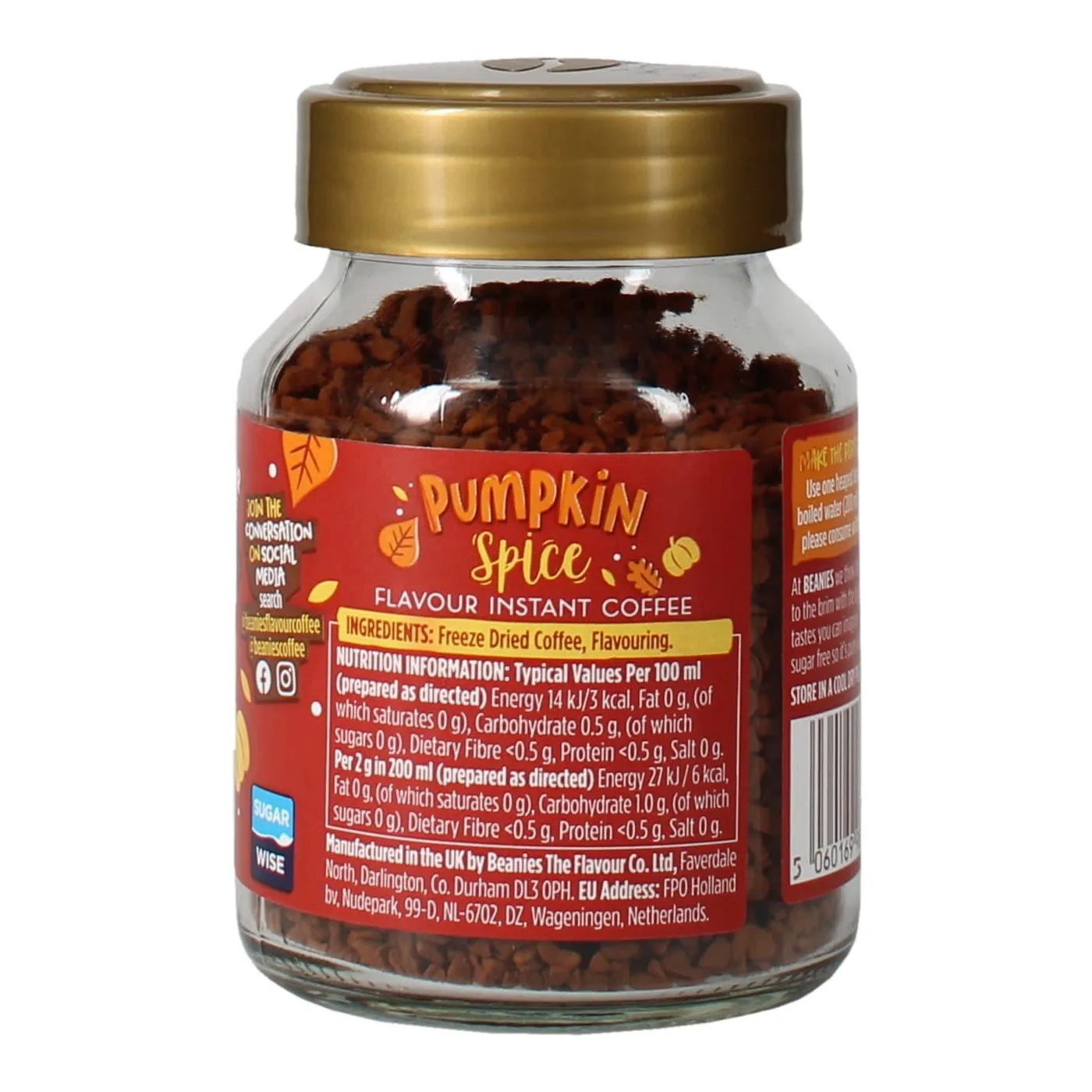 BEANIES 50G FLAVOUR COFFEE PUMPKIN SPICE FOBEA026A
