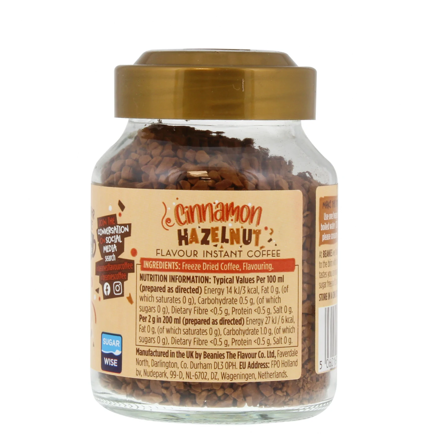BEANIES 50G FLAVOUR COFFEE CINNAMON HAZELNUT FOBEA038