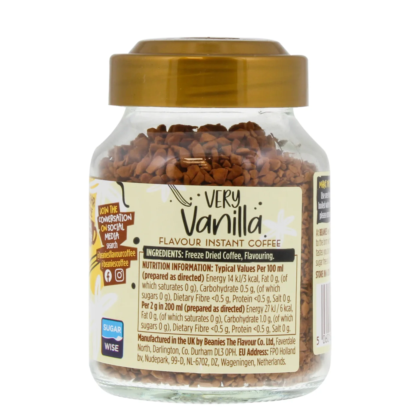 BEANIES 50G FLAVOUR COFFEE VERY VANILLA FOBEA039