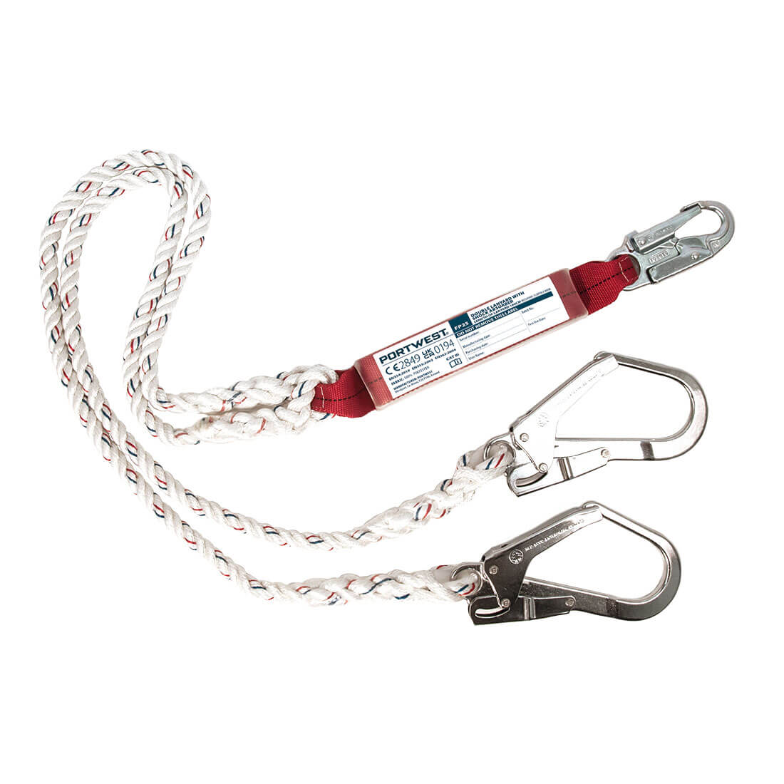 Portwest Double 1.8m Lanyard With Shock Absorber FP25